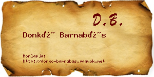 Donkó Barnabás névjegykártya