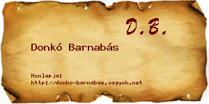 Donkó Barnabás névjegykártya