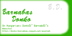 barnabas donko business card